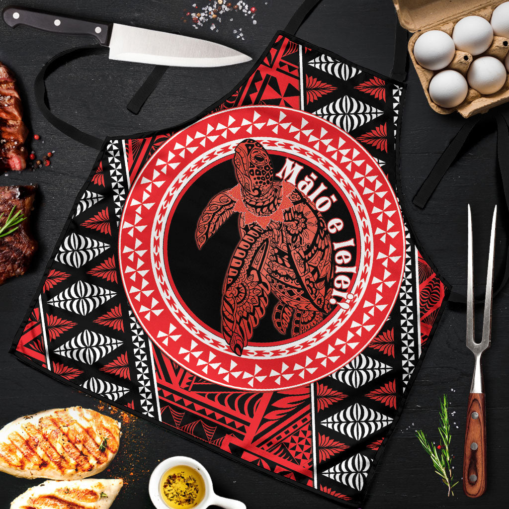 Tonga Language Week Apron Heilala Turtle Malo E Lelei LT22 Red - Polynesian Pride