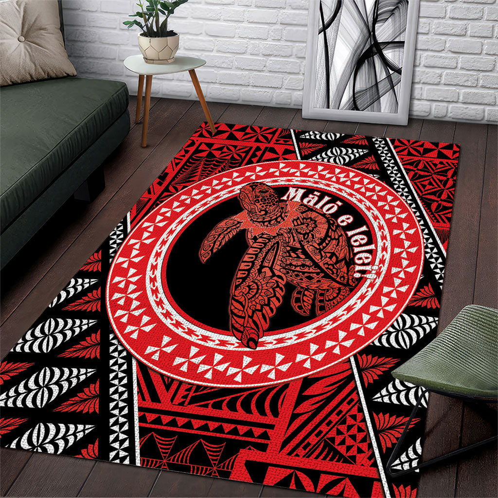 Tonga Language Week Area Rug Heilala Turtle Malo E Lelei LT22 Red - Polynesian Pride
