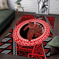 Tonga Language Week Area Rug Heilala Turtle Malo E Lelei LT22 Red - Polynesian Pride