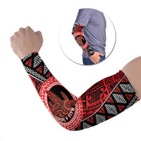 Personalised Tonga Language Week Arm Sleeves Heilala Turtle Malo E Lelei LT22 Set of 2 Red - Polynesian Pride