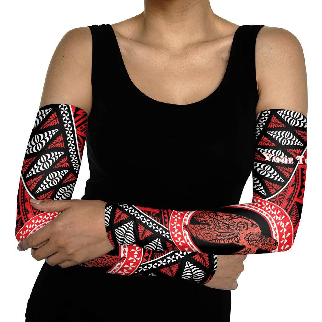 Personalised Tonga Language Week Arm Sleeves Heilala Turtle Malo E Lelei LT22 - Polynesian Pride
