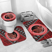 Tonga Language Week Bathroom Set Heilala Turtle Malo E Lelei LT22 Mat Set Only (3 pcs) One Size Red - Polynesian Pride