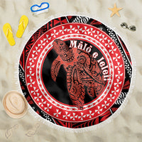 Tonga Language Week Beach Blanket Heilala Turtle Malo E Lelei LT22 One Size 150cm Red - Polynesian Pride