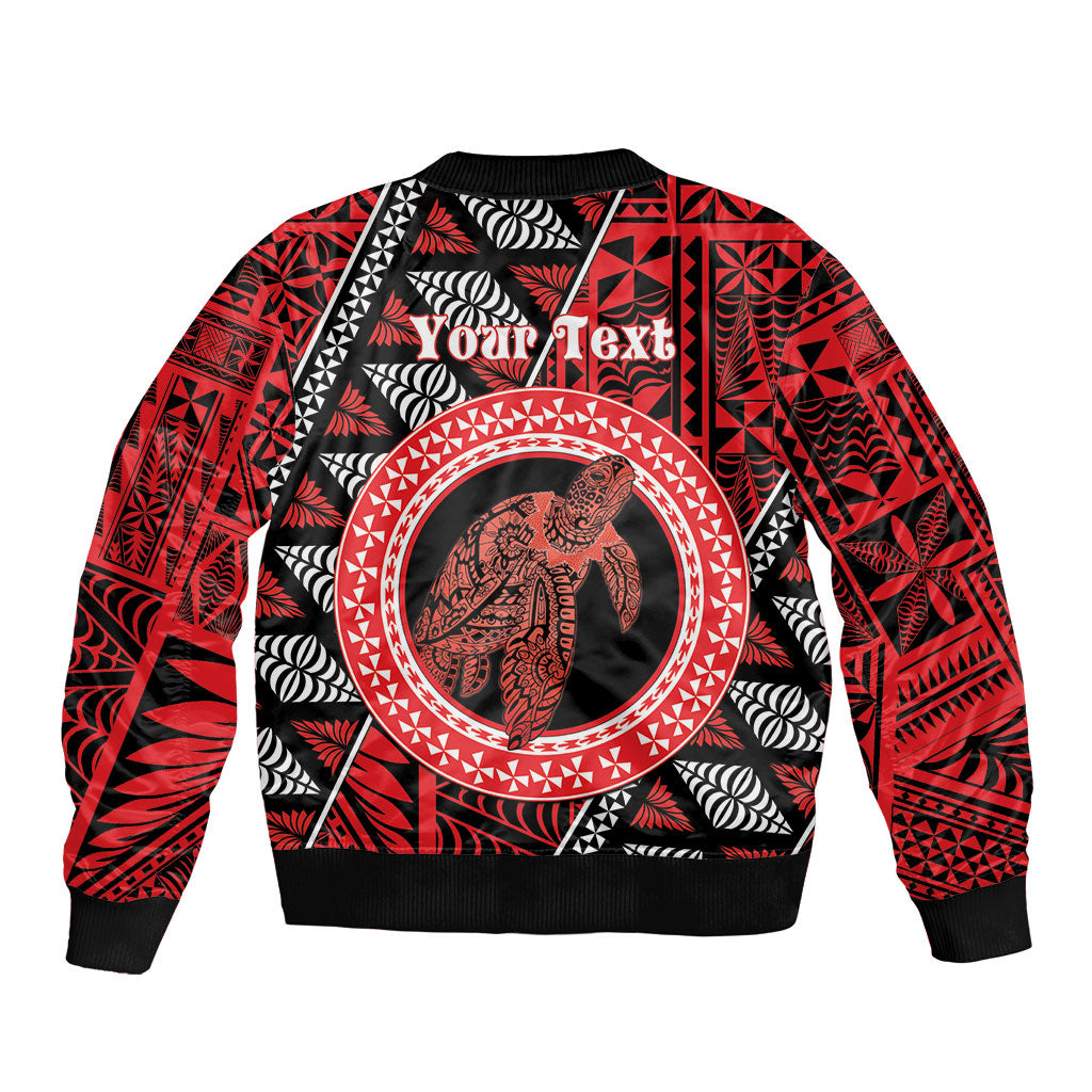 Personalised Tonga Language Week Bomber Jacket Heilala Turtle Malo E Lelei LT22 - Polynesian Pride