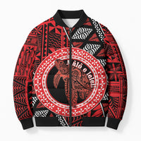 Personalised Tonga Language Week Bomber Puffer Jacket Heilala Turtle Malo E Lelei LT22 Unisex Red - Polynesian Pride