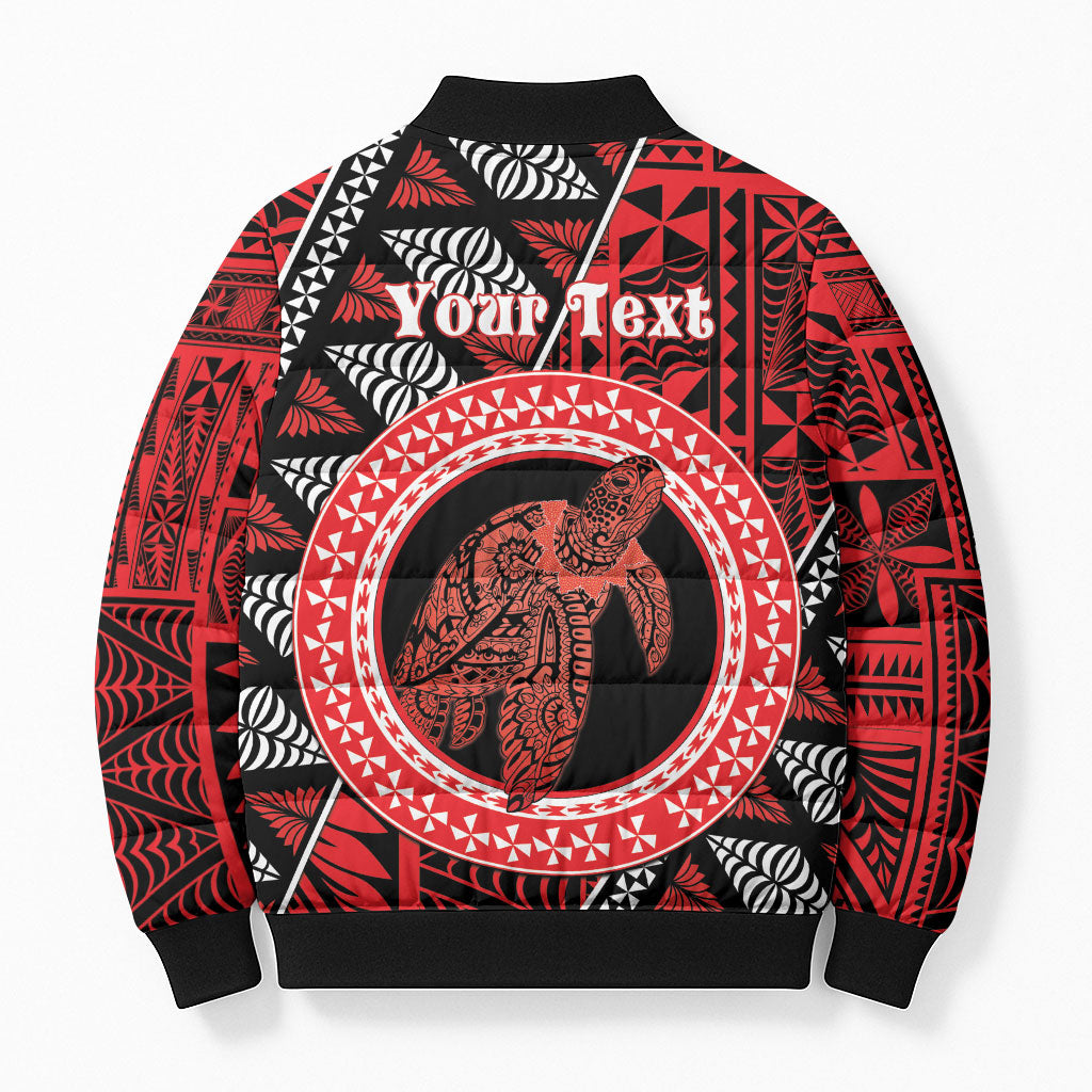 Personalised Tonga Language Week Bomber Puffer Jacket Heilala Turtle Malo E Lelei LT22 - Polynesian Pride