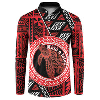 Personalised Tonga Language Week Button Sweatshirt Heilala Turtle Malo E Lelei LT22 Red - Polynesian Pride