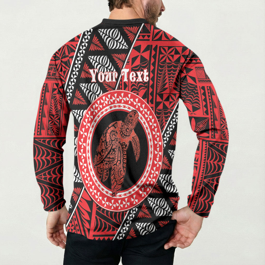 Personalised Tonga Language Week Button Sweatshirt Heilala Turtle Malo E Lelei LT22 - Polynesian Pride