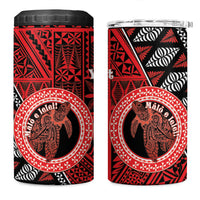 Personalised Tonga Language Week 4 in 1 Can Cooler Tumbler Heilala Turtle Malo E Lelei LT22 One Size: 16 oz Red - Polynesian Pride