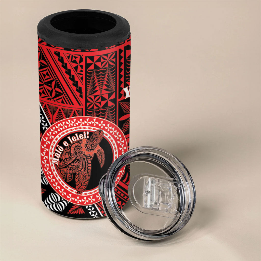 Personalised Tonga Language Week 4 in 1 Can Cooler Tumbler Heilala Turtle Malo E Lelei LT22 - Polynesian Pride
