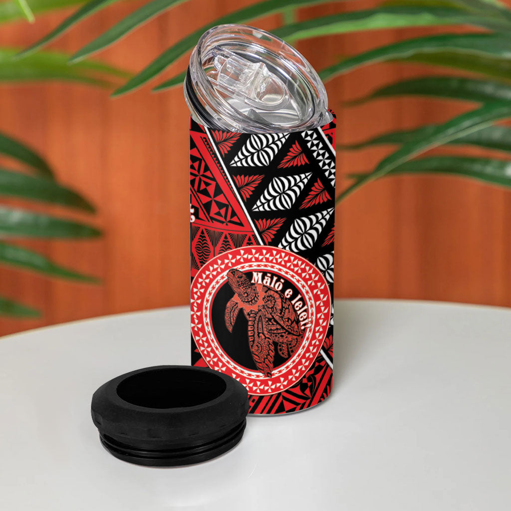 Personalised Tonga Language Week 4 in 1 Can Cooler Tumbler Heilala Turtle Malo E Lelei LT22 - Polynesian Pride