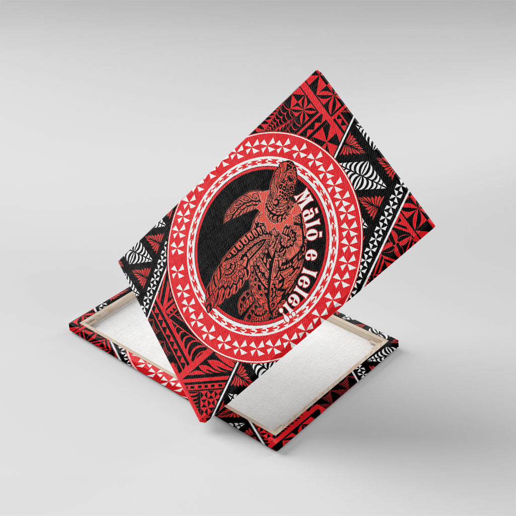Tonga Language Week Canvas Wall Art Heilala Turtle Malo E Lelei LT22 With Frame Red - Polynesian Pride