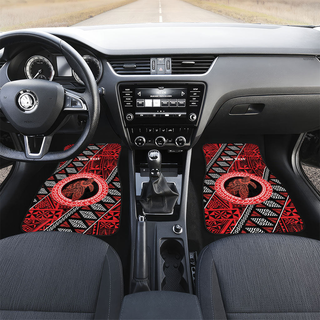Personalised Tonga Language Week Car Mats Heilala Turtle Malo E Lelei LT22 Set 2pcs - Front Red - Polynesian Pride