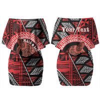 Personalised Tonga Language Week Couples Matching Off Shoulder Short Dress and Long Sleeve Button Shirt Heilala Turtle Malo E Lelei LT22 - Polynesian Pride