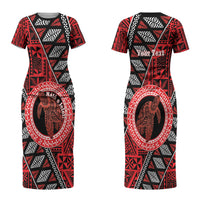Personalised Tonga Language Week Couples Matching Short Sleeve Bodycon Dress and Long Sleeve Button Shirt Heilala Turtle Malo E Lelei LT22 - Polynesian Pride