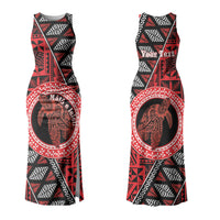 Personalised Tonga Language Week Couples Matching Tank Maxi Dress and Long Sleeve Button Shirt Heilala Turtle Malo E Lelei LT22 - Polynesian Pride