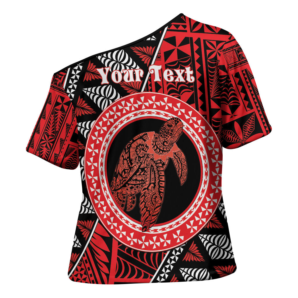 Personalised Tonga Language Week Cross Shoulder Shirt Heilala Turtle Malo E Lelei LT22 - Polynesian Pride