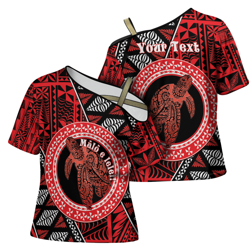 Personalised Tonga Language Week Cross Shoulder Shirt Heilala Turtle Malo E Lelei LT22 - Polynesian Pride