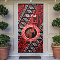 Personalised Tonga Language Week Door Cover Heilala Turtle Malo E Lelei LT22 Red - Polynesian Pride