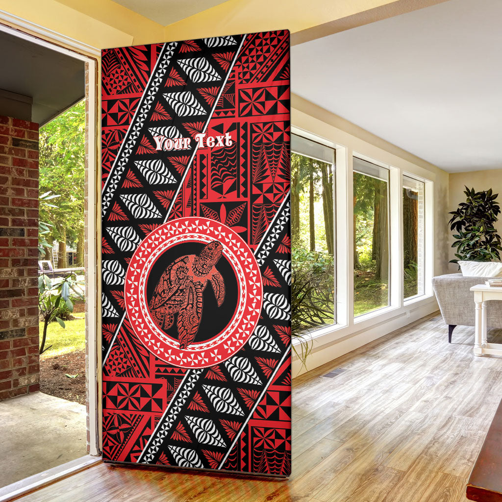 Personalised Tonga Language Week Door Cover Heilala Turtle Malo E Lelei LT22 - Polynesian Pride