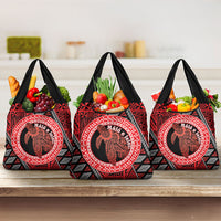 Tonga Language Week Grocery Bag Heilala Turtle Malo E Lelei LT22 3-pack One Size Red - Polynesian Pride