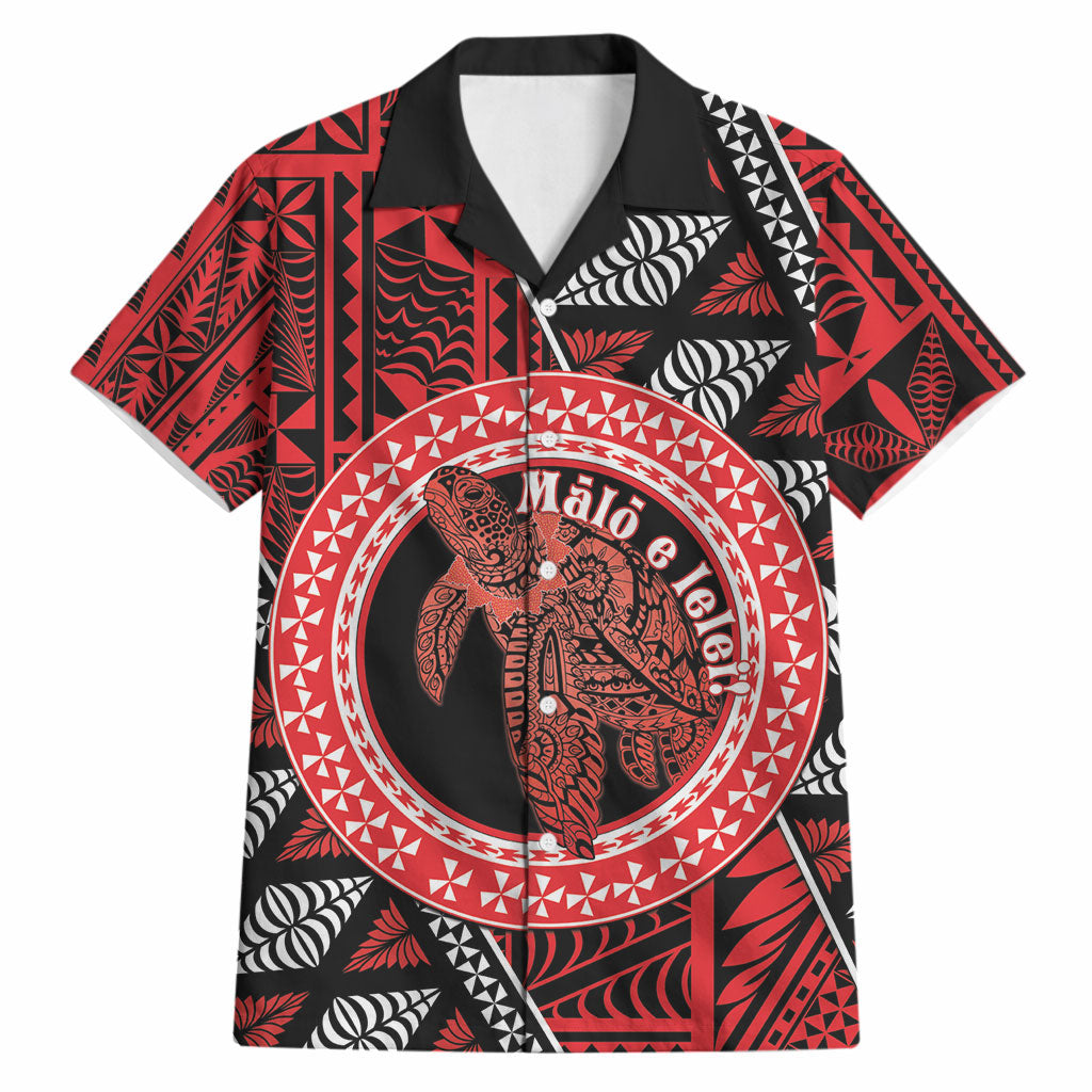 Personalised Tonga Language Week Hawaiian Shirt Heilala Turtle Malo E Lelei LT22 Red - Polynesian Pride