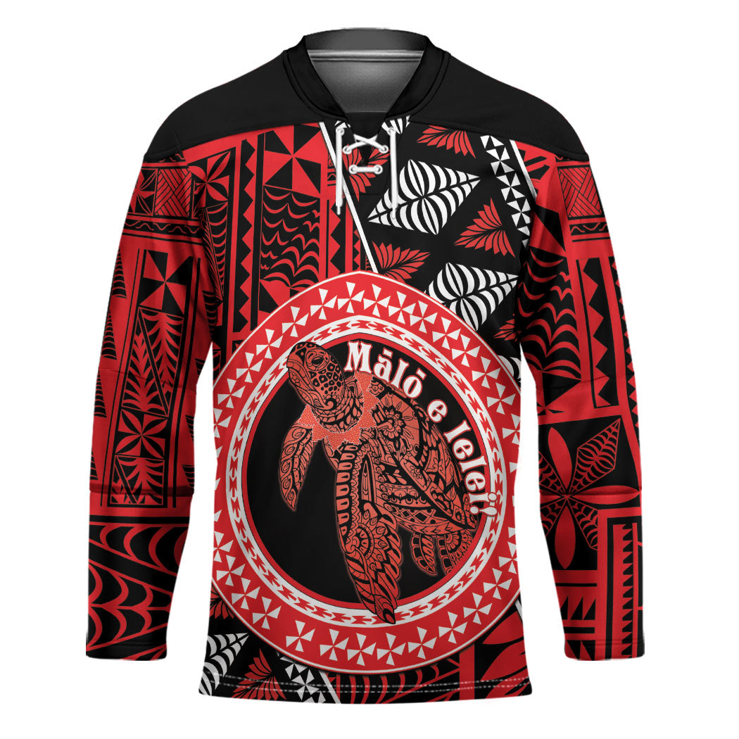 Personalised Tonga Language Week Hockey Jersey Heilala Turtle Malo E Lelei LT22 Unisex Red - Polynesian Pride