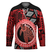 Personalised Tonga Language Week Hockey Jersey Heilala Turtle Malo E Lelei LT22 Unisex Red - Polynesian Pride
