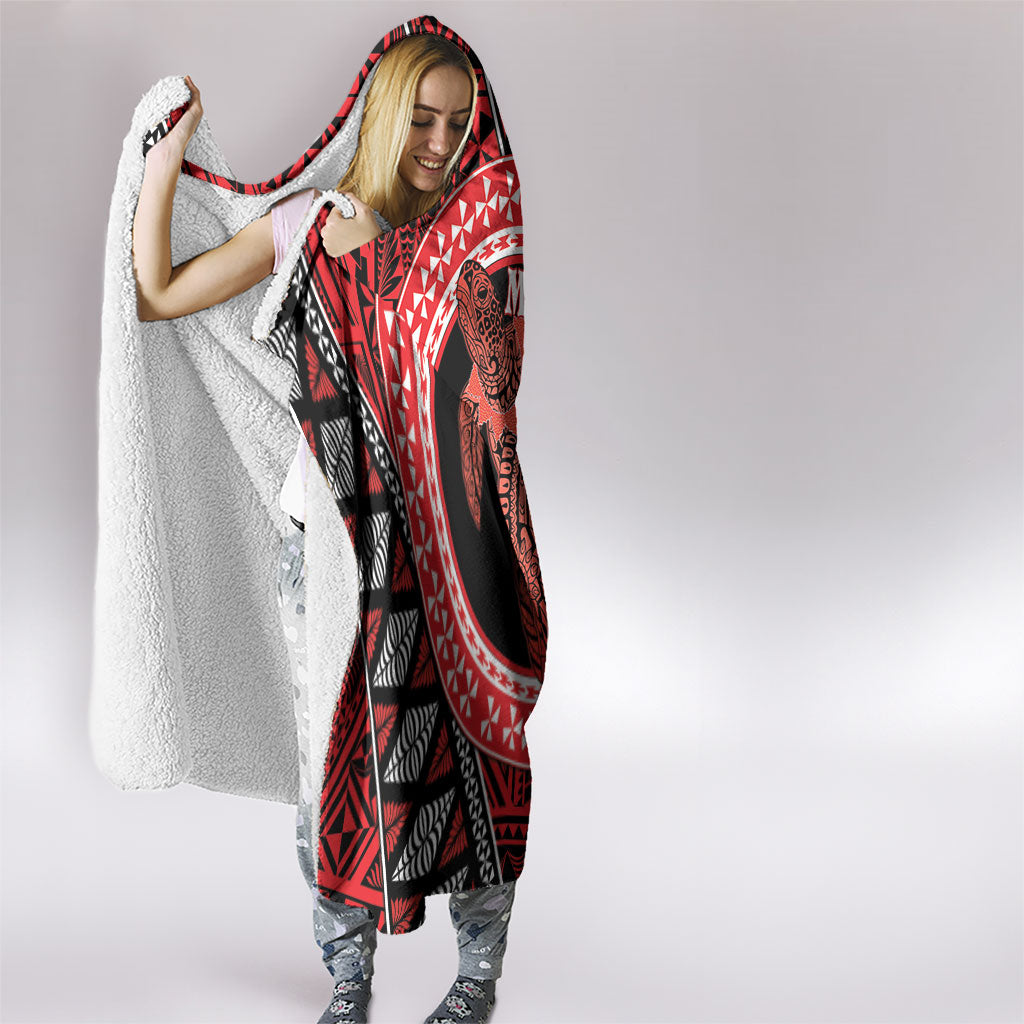 Tonga Language Week Hooded Blanket Heilala Turtle Malo E Lelei LT22 - Polynesian Pride