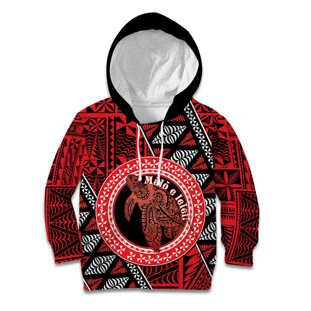 Personalised Tonga Language Week Kid Hoodie Heilala Turtle Malo E Lelei LT22 Hoodie Red - Polynesian Pride