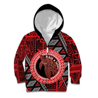Personalised Tonga Language Week Kid Hoodie Heilala Turtle Malo E Lelei LT22 Zip Hoodie Red - Polynesian Pride