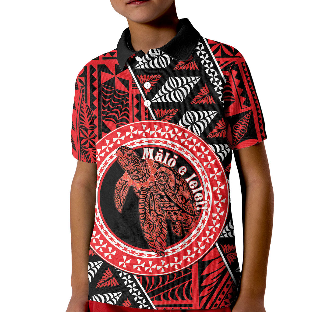 Personalised Tonga Language Week Kid Polo Shirt Heilala Turtle Malo E Lelei LT22 Kid Red - Polynesian Pride