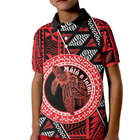 Personalised Tonga Language Week Kid Polo Shirt Heilala Turtle Malo E Lelei LT22 Kid Red - Polynesian Pride