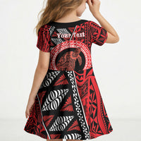 Personalised Tonga Language Week Kid Short Sleeve Dress Heilala Turtle Malo E Lelei LT22 - Polynesian Pride