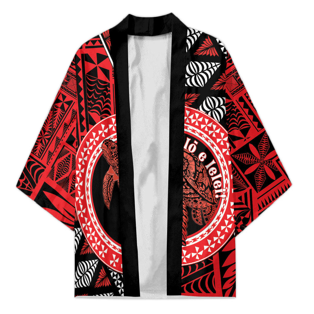 Personalised Tonga Language Week Kimono Heilala Turtle Malo E Lelei LT22 Unisex Red - Polynesian Pride