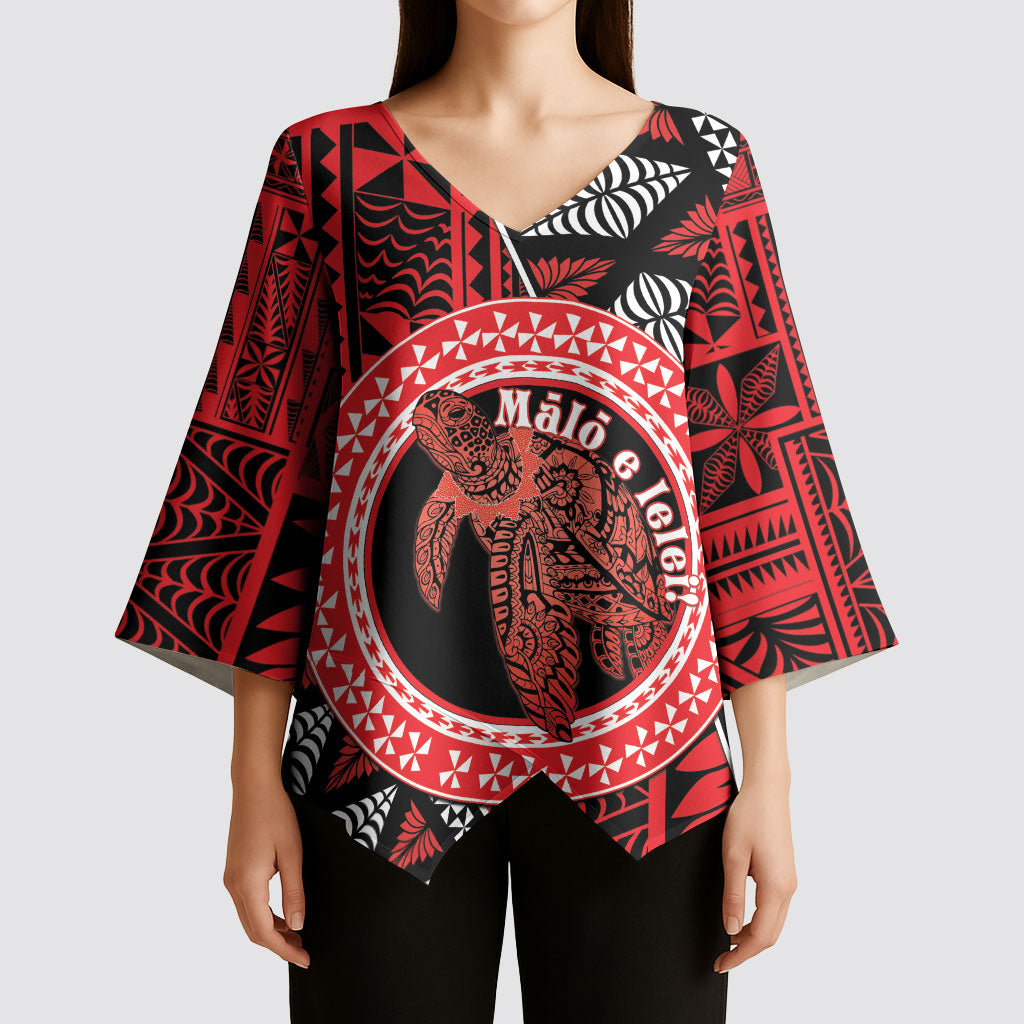 Personalised Tonga Language Week Kimono Sleeve Blouse Heilala Turtle Malo E Lelei LT22 - Polynesian Pride