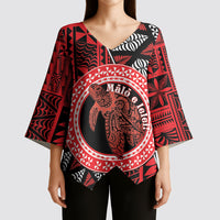 Personalised Tonga Language Week Kimono Sleeve Blouse Heilala Turtle Malo E Lelei LT22 - Polynesian Pride
