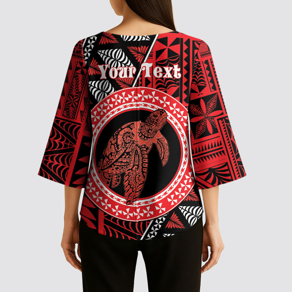 Personalised Tonga Language Week Kimono Sleeve Blouse Heilala Turtle Malo E Lelei LT22 - Polynesian Pride