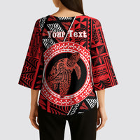 Personalised Tonga Language Week Kimono Sleeve Blouse Heilala Turtle Malo E Lelei LT22 - Polynesian Pride
