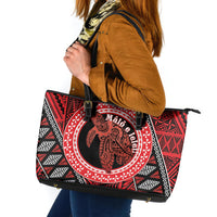 Tonga Language Week Leather Tote Bag Heilala Turtle Malo E Lelei LT22 Red - Polynesian Pride