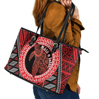 Tonga Language Week Leather Tote Bag Heilala Turtle Malo E Lelei LT22 - Polynesian Pride
