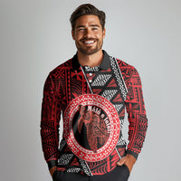 Personalised Tonga Language Week Long Sleeve Polo Shirt Heilala Turtle Malo E Lelei LT22 - Polynesian Pride