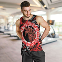 Personalised Tonga Language Week Men Tank Top Heilala Turtle Malo E Lelei LT22 Red - Polynesian Pride