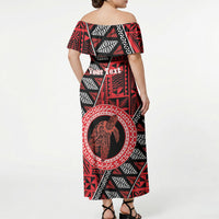 Personalised Tonga Language Week Off Shoulder Maxi Dress Heilala Turtle Malo E Lelei LT22 - Polynesian Pride
