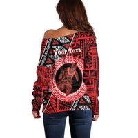 Personalised Tonga Language Week Off Shoulder Sweater Heilala Turtle Malo E Lelei LT22 - Polynesian Pride