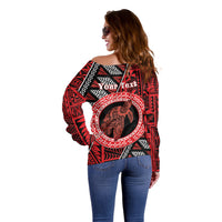 Personalised Tonga Language Week Off Shoulder Sweater Heilala Turtle Malo E Lelei LT22 - Polynesian Pride