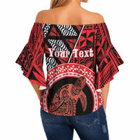 Personalised Tonga Language Week Off Shoulder Wrap Waist Top Heilala Turtle Malo E Lelei LT22 - Polynesian Pride