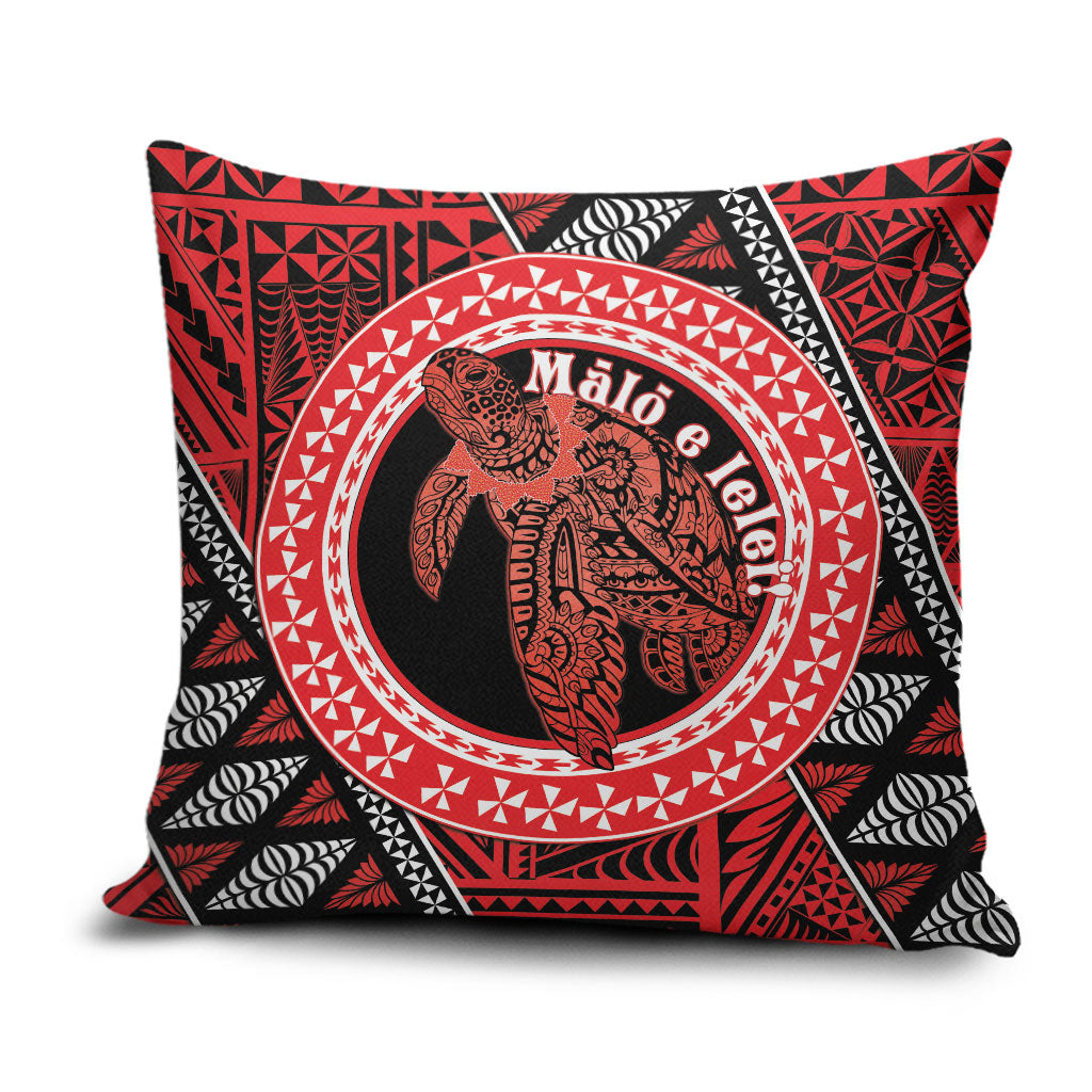 Tonga Language Week Pillow Cover Heilala Turtle Malo E Lelei LT22 Red - Polynesian Pride