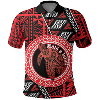 Personalised Tonga Language Week Polo Shirt Heilala Turtle Malo E Lelei LT22 Red - Polynesian Pride