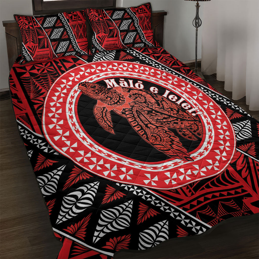 Tonga Language Week Quilt Bed Set Heilala Turtle Malo E Lelei LT22 Red - Polynesian Pride